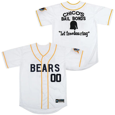 Custom Chico's Bail Bonds Bad News Bears Baseball Jersey