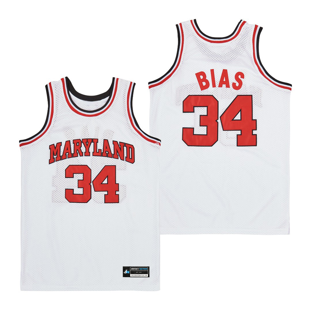 Buy 34 Len Bias Maryland Terps Basketball Jersey College Jersey