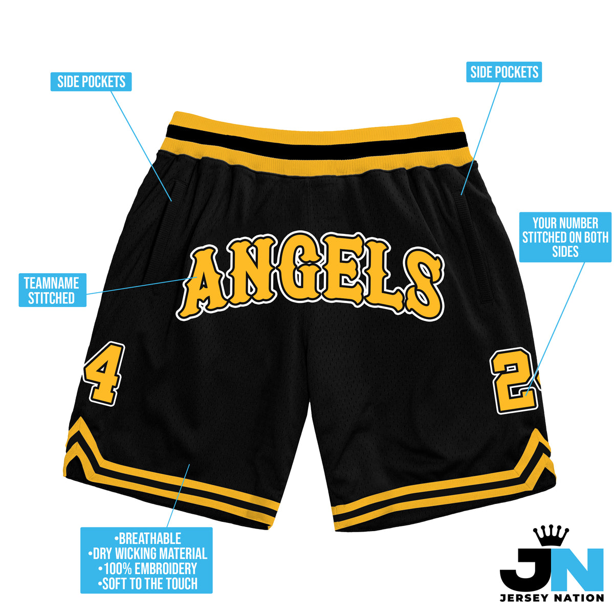 Black and outlet yellow basketball shorts