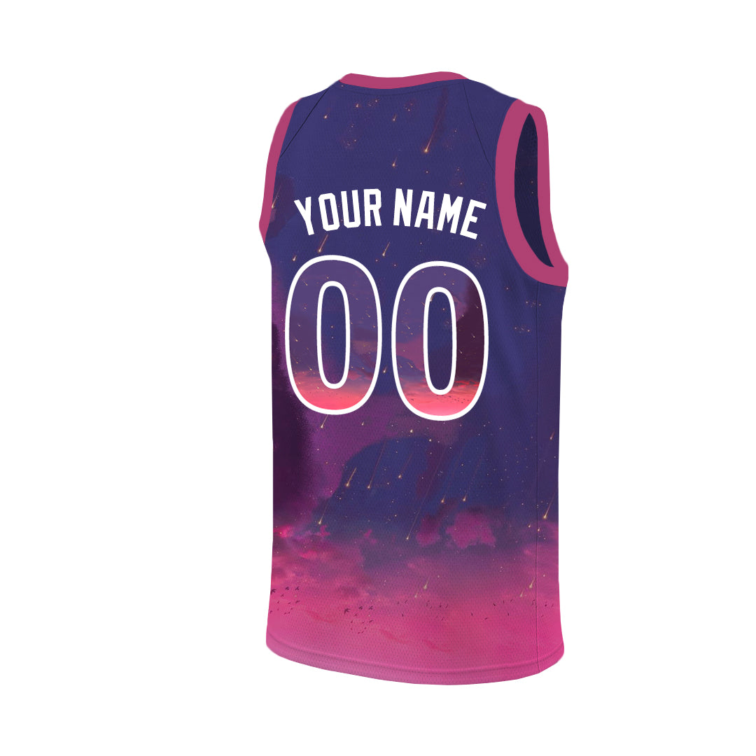 Custom Sublimated Basketball Jersey - Orange Galaxy