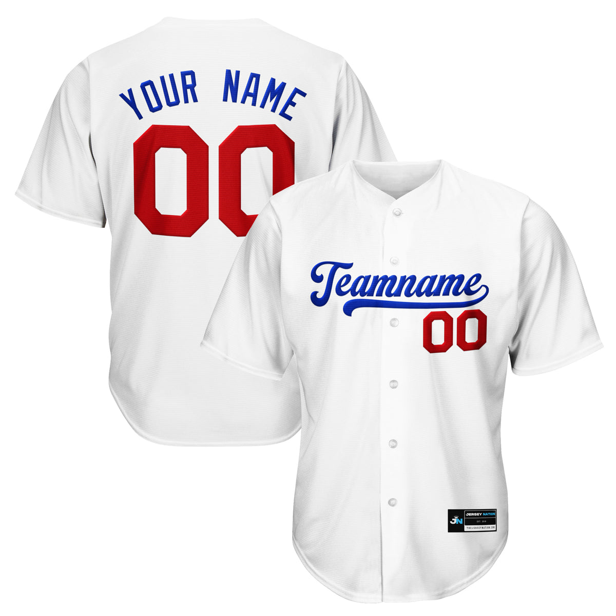 White Red-Blue Custom Baseball Jersey – The Jersey Nation