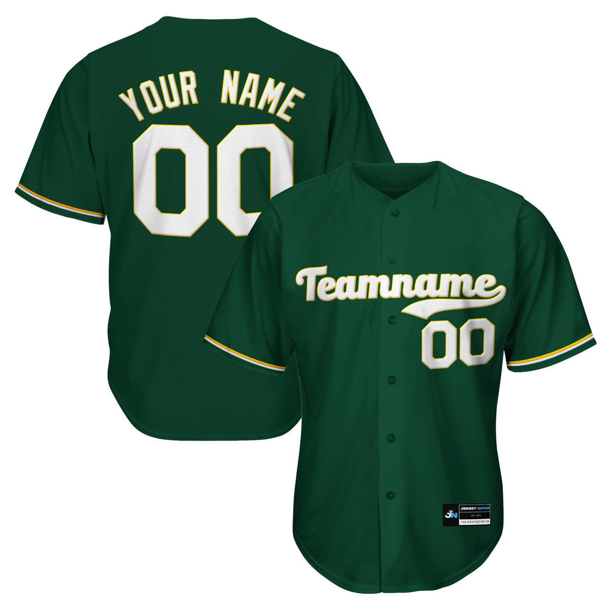 Custom Name Green Gold White Custom Name Baseball Jerseys Shirt