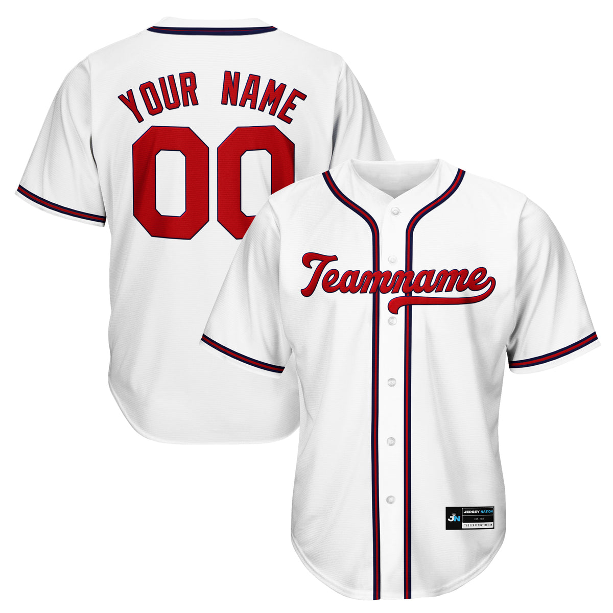 White-Red Custom Baseball Jersey – The Jersey Nation