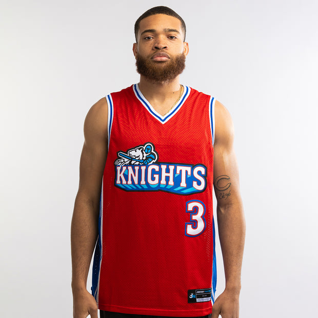 Like Mike Movie Knights No3 Calvin Cambridge Red Stitched Basketball Jersey