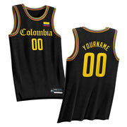 Colombia Black Custom Basketball Jersey