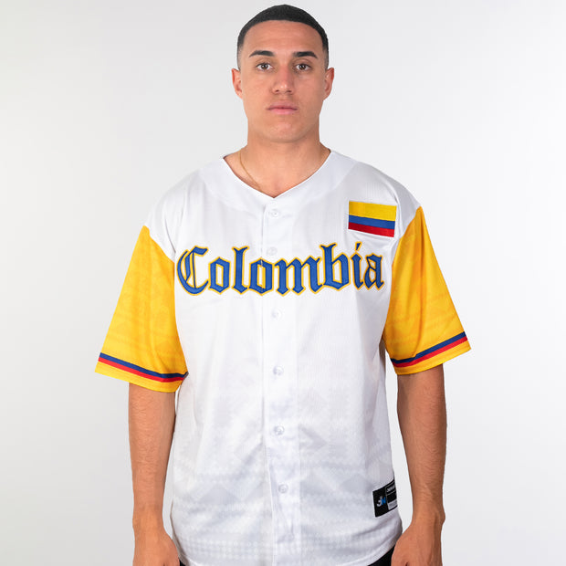 Colombia White Custom Baseball Jersey