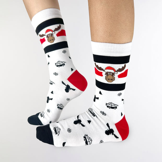 Christmas White Crew Socks