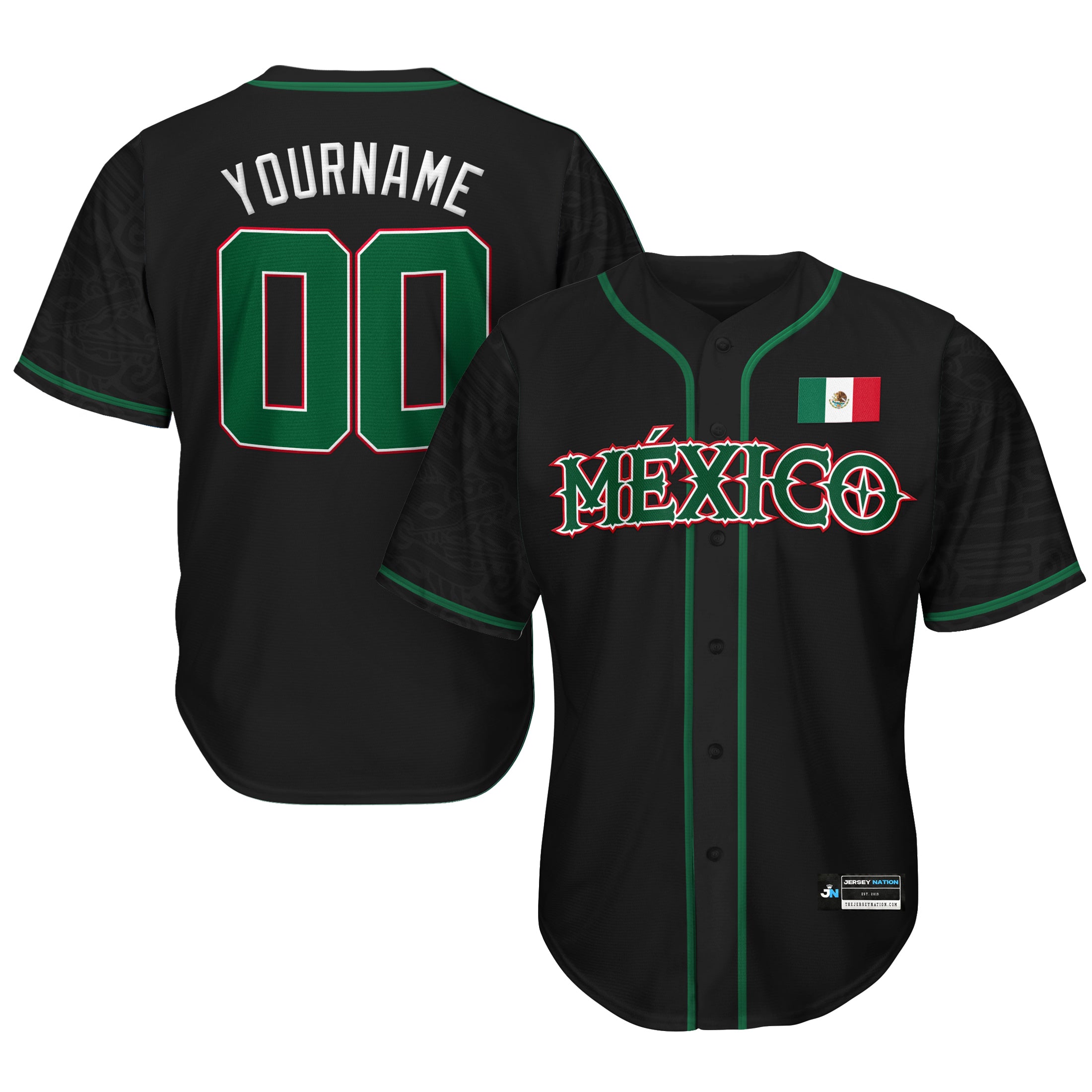 Mexico Black Custom Baseball Jersey