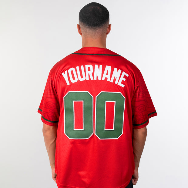 Mexico Custom Red Baseball Jersey