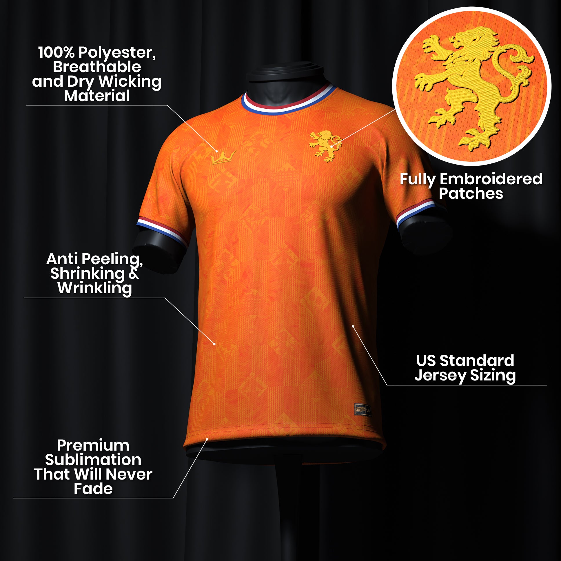 Netherlands Custom Football Jersey