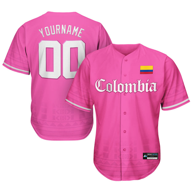 Colombia Pink Custom Baseball Jersey