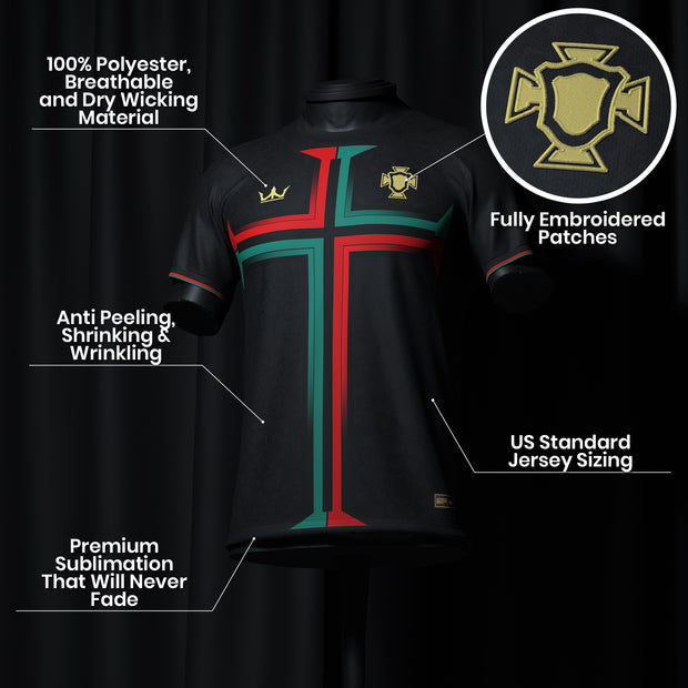 Portugal Custom Black Football Jersey