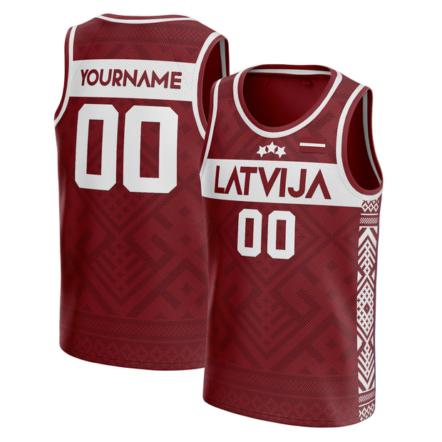 Latvia Custom Basketball Jersey