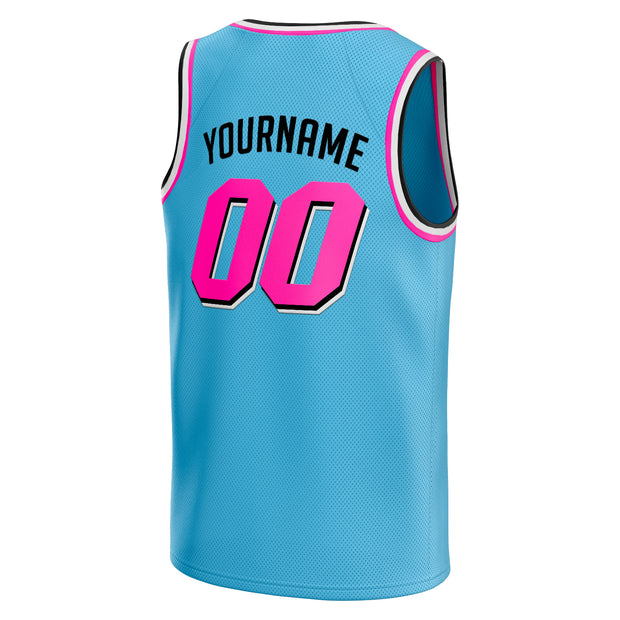 Light Blue Vice City Custom Basketball Jersey