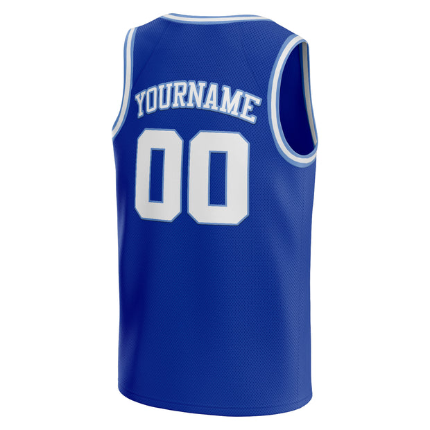 The Jersey Nation Blue-White Custom Basketball Jersey - Youth S