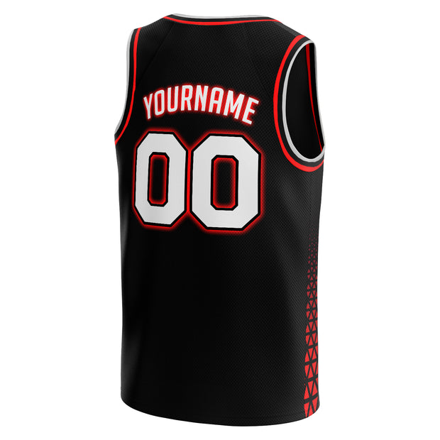 Black Red-White Custom Basketball Jersey