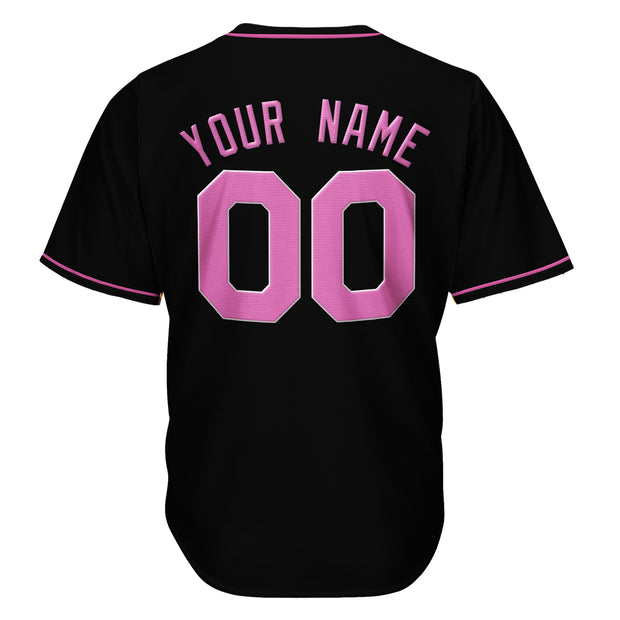 Black-Pink Custom Baseball Jersey