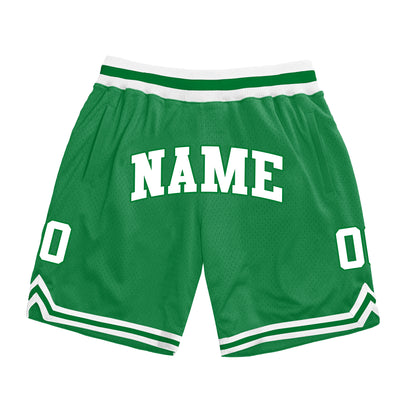 Green-White Custom Basketball Shorts