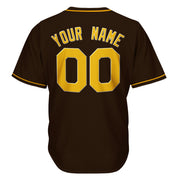 Brown-Yellow Custom Baseball Jersey