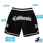 Black-White San Andreas Basketball Shorts