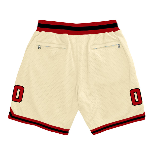 Cream Red-Black Custom Basketball Shorts