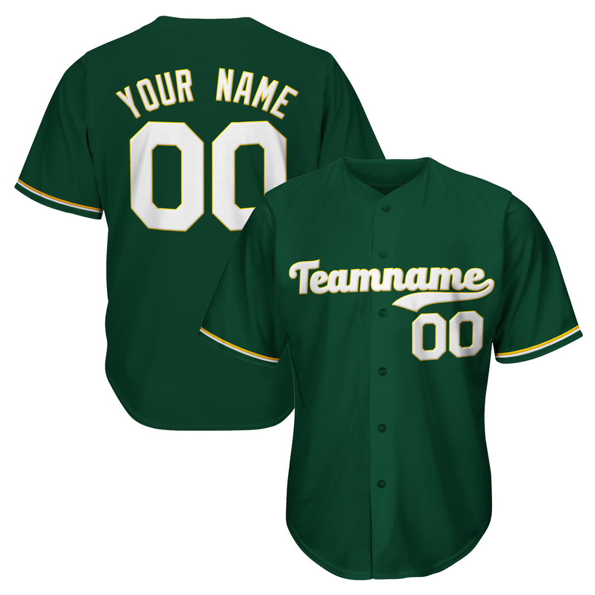 Green White-Yellow Custom Baseball Jersey – The Jersey Nation