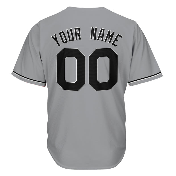 Grey-Black Custom Baseball Jersey