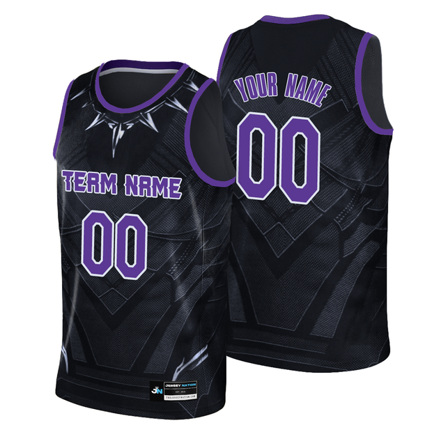 Black-Purple Custom Basketball Jersey - XXL