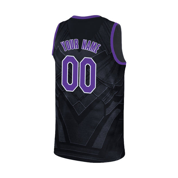 Black-Purple Custom Basketball Jersey