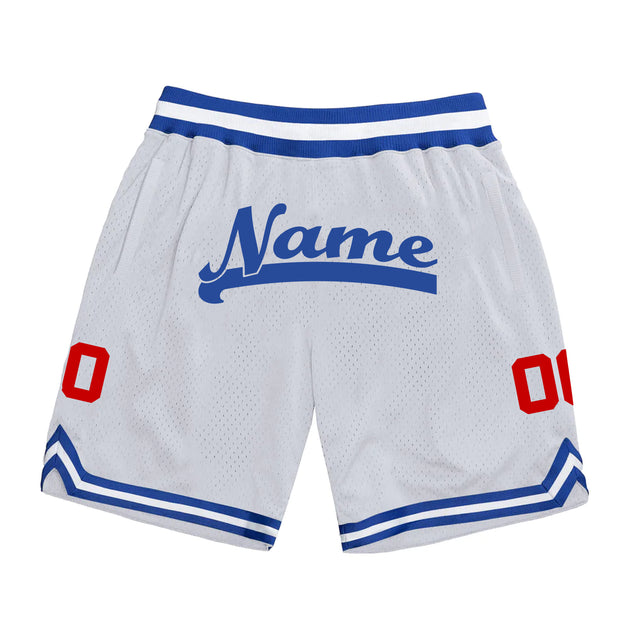 White Blue-Red Custom Basketball Shorts