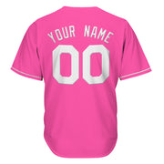 Pink-White Custom Baseball Jersey