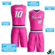 Pink City Black Custom Basketball Team Uniform Set