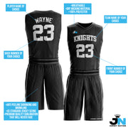 Midnight Black Custom Basketball Team Uniform Set