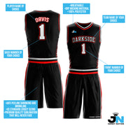 Black-Red Custom Basketball Team Uniform Set