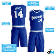 Crenshaw Blue Custom Basketball Team Uniform Set