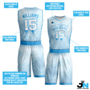 Icy Blue Custom Basketball Team Uniform Set