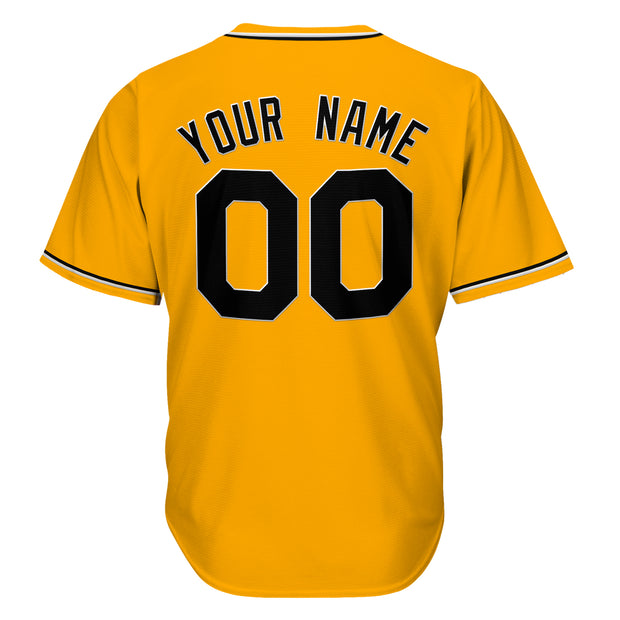 Yellow-Black Custom Baseball Jersey