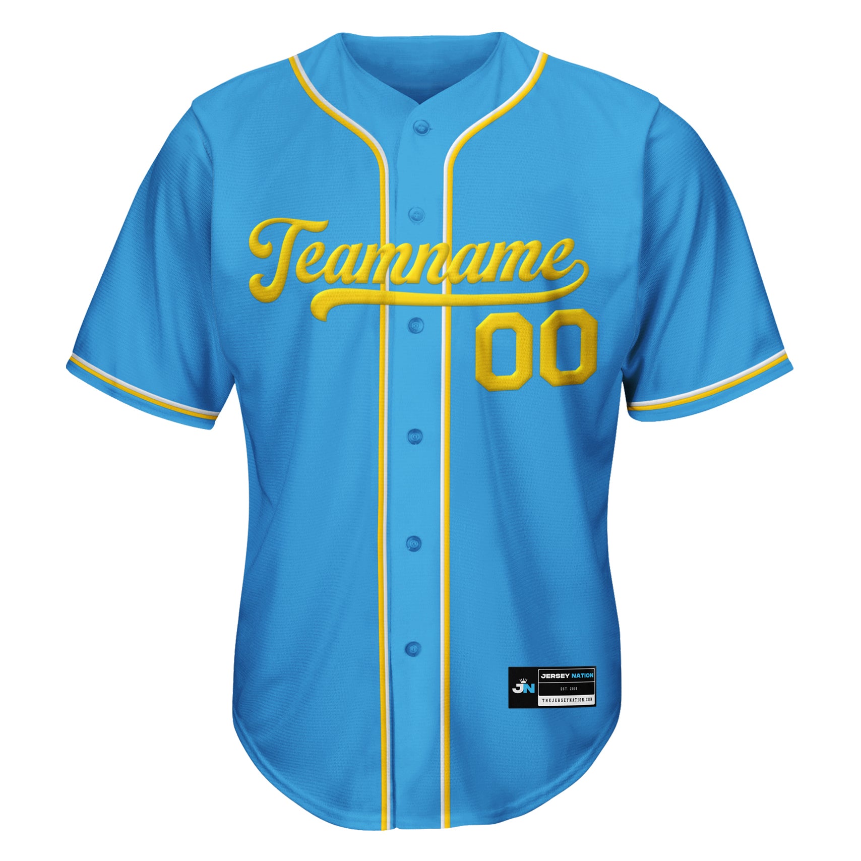 blue-yellow Custom Baseball Jersey - XL