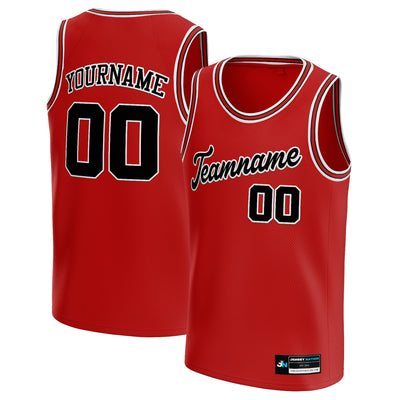 Red Black-White Custom Basketball Jersey
