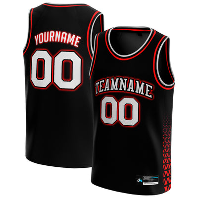 Black Red-White Custom Basketball Jersey