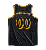 Black-Gold Snakeskin Custom Basketball Jersey