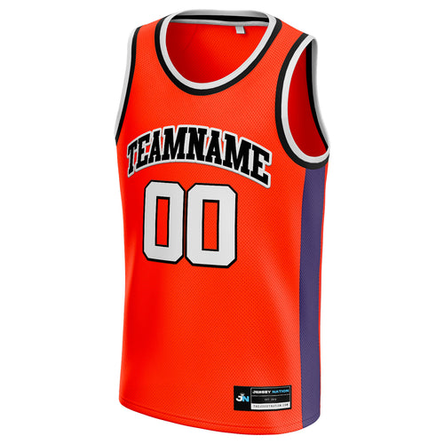 The Jersey Nation White Blue-Red Custom Basketball Jersey - S