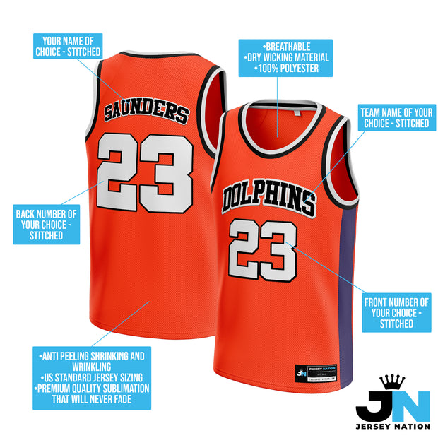 Orange White-Black Custom Basketball Jersey