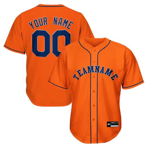 Orange-Navy Blue Custom Baseball Jersey - 3XL