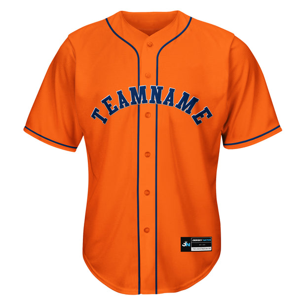 Orange-Navy Blue Custom Baseball Jersey