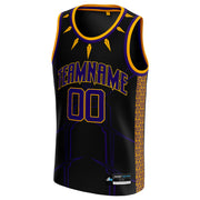 Black Purple-Gold Custom Basketball Jersey