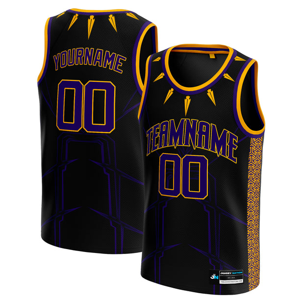 customized black panther basketball jersey design