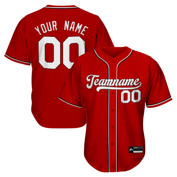 Red-White Custom Baseball Jersey
