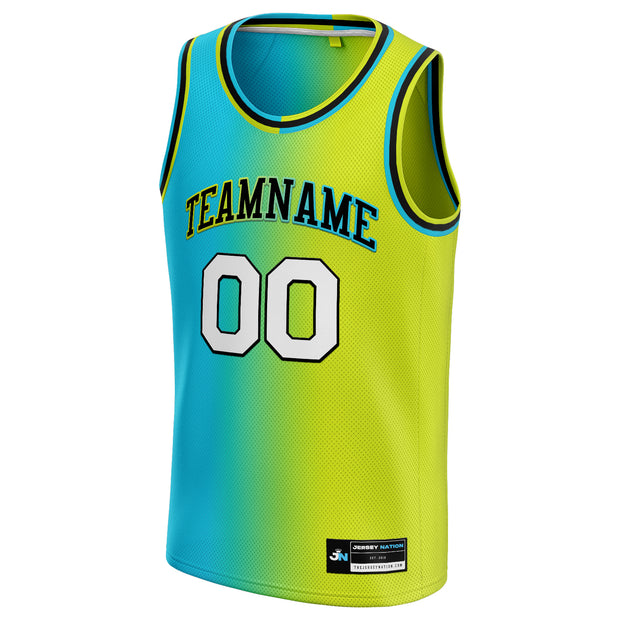 Green-Blue Custom Basketball Jersey