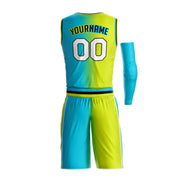 Green-Blue Custom Basketball Bulk Team Jersey and Shorts Set